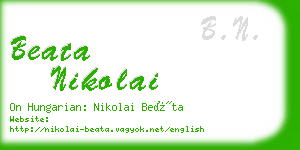 beata nikolai business card